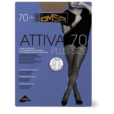 OMS-Attiva 70 Plus Size/1 Колготки OMSA Attiva 70 Plus Size(с задней вставкой)