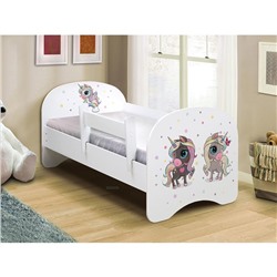 Кровать детская с фотопечатью «Радужные единорожки», 800×1600 мм, без ящика, цвет белый