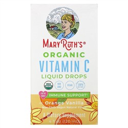 MaryRuth Organics, Органический витамин C в жидких каплях, апельсин и ваниль, 120 мл (4 жидк. Унции)