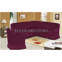 Чехол на угловой диван + кресло (2 предмета) 05 (фиолетовый)