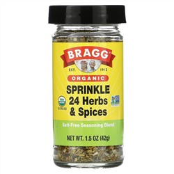 Bragg, Organic, посыпка 24 травами и специями, 42 г (1,5 унции)