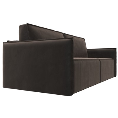 Прямой диван «Либерти», механизм еврокнижка, велюр, цвет коричневый