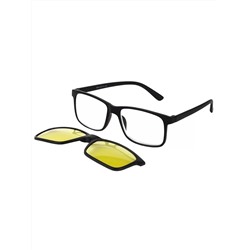Готовые очки Sunshine 9016-1 Черные с насадкой 4 в 1 антифара, фотохром, блю-блокер, polarized (+2.25)