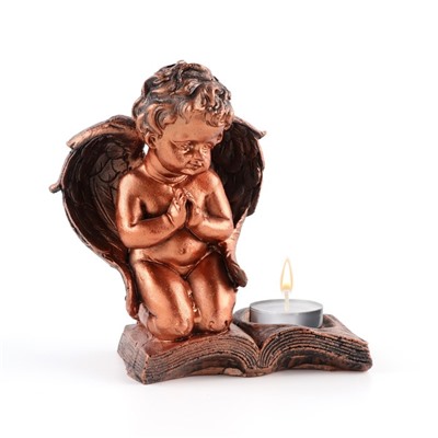 Подсвечник "Ангелочек", на книге,  на одну свечу, 12 х 5 х 13 см