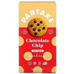 Partake, Мягкое печенье, с шоколадной крошкой, 156 г (5,5 унции)