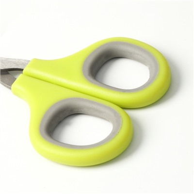 Ножницы-когтерезы с мягкими ручками, отверстие 8 мм, зелёно-серые
