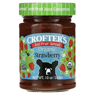 Crofter's Organic, Just Fruit, джем, клубника, 283 г (10 унций)