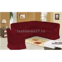 Чехол на угловой диван + кресло (2 предмета) 08 (бордовый)
