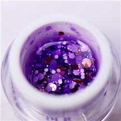 Patrisa Nail, BUBBLE GEL Violety гель для дизайна c крупным глиттером , 5 гр