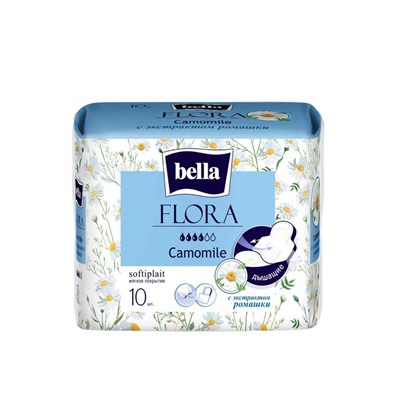 Прокладки женские гигиенические bella FLORA Camomile с экстрактом ромашки по 10 шт.