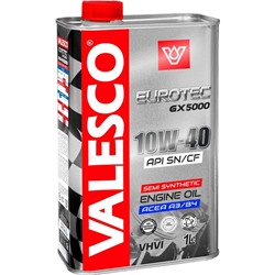 Масло полусинтетическое VALESCO EUROTEC GX 5000 10W-40 API SN/CF, 1 л