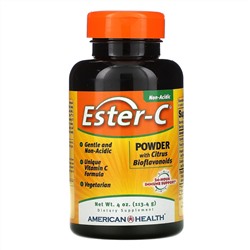 American Health, Ester-C, порошок с цитрусовыми биофлавоноидами, 113,4 г (4 унции)