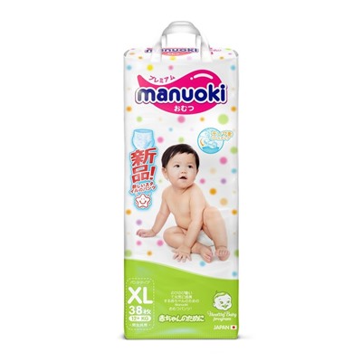 Подгузники-трусики Manuoki XL, 12+ кг, 38 шт