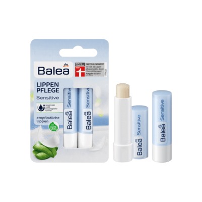 Balea (Балеа) Lippenpflege Sensitive Бальзам с Канделильским и Пчелиным воском для чувствительных губ, 2 шт,