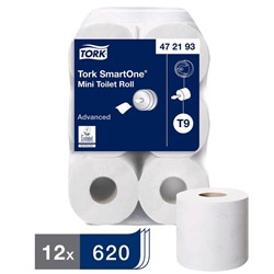 Туалетная бумага для диспенсера Tork SmartOne в мини рулонах (T9) 620 листов