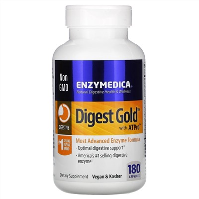 Enzymedica, Digest Gold с ATPro, 180 капсул