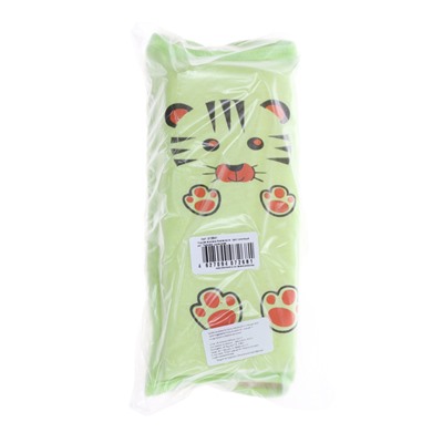 Подушка на ремень безопасности "Тигренок", салатовая с оранжевыми лапками