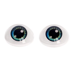 Глаза, набор 8 шт., размер 1 шт: 15,2×20,6 мм, цвет голубой
