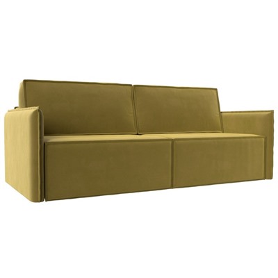 Прямой диван «Либерти», механизм еврокнижка, микровельвет, цвет жёлтый