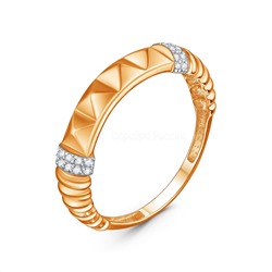Кольцо из золочёного серебра с фианитами и родированием 05-301-0246-01