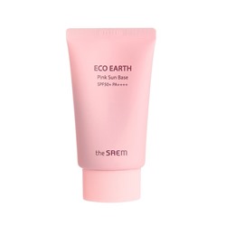 Крем-база для лица солнцезащитная с каламиновой пудрой Eco Earth Pink Sun Base SPF 50+