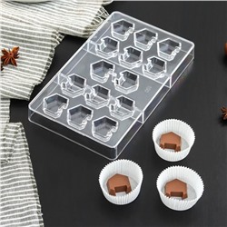 Форма для конфет и шоколада «Конструктор», 14 ячеек, 20×12×2,5 см, ячейка 2,8×2,8×0,8 см