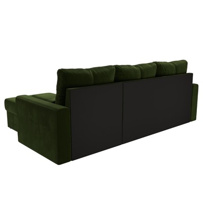 Угловой диван «Верона», правый угол, механизм дельфин, микровельвет, цвет зелёный