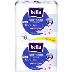 Гигиенические прокладки Bella Perfecta Ultra Maxi Blue (Белла Перфекта Ультра Макси Блю) 5 капель, 16 шт