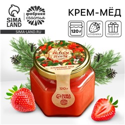 Мёд кремовый, со вкусом клубники, 120 г.