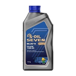 Масло моторное S-OIL BLUE #9, 10W-40, CI-4/SL, E7, синтетическое, 1 л