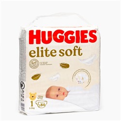 УЦЕНКА Подгузники "Huggies" Elite Soft 1, 3-5кг, 84 шт