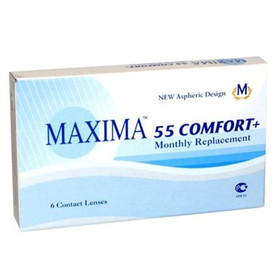 Контактные линзы Maxima 55 Comfort+, 6/8,6 в наборе 6 шт.