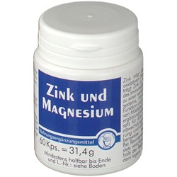 Zink + Magnesium (Цинк + магнесиум) Kapseln 60 шт
