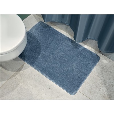 Мягкий коврик для ванной комнаты, 50х80 см, цвет голубой
