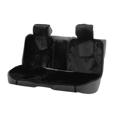 УЦЕНКА Накидки на сиденья Cartage универсальные, искусственный мех, чёрный, набор 6 шт