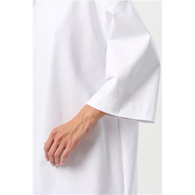 Платье-футболка с принтом на руке белый