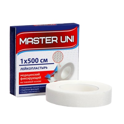 MASTER UNI лейкопластырь медицинский фиксирующий на тканевой основе, см: 1x500