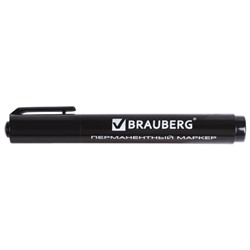 Маркер классический перманентный (нестираемый) Brauberg (Брауберг) Classic, цвет черный, круглый наконечник 3 мм