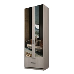 Шкаф 2-х дверный «Экон», 800×520×2300 мм, 2 ящика, зеркало, полки, цвет ясень шимо светлый