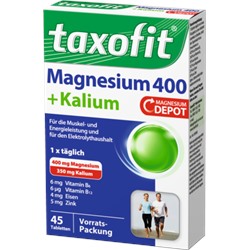 taxofit Magnesium + Kalium Tabletten Магний + Калий с витамином В, цинком и железом, таблетки 45 шт
