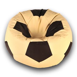 Кресло-мешок «Мяч», размер 80 см, см, искусственная кожа, бежевый, чёрный