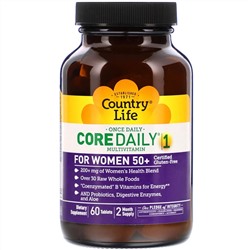 Country Life, Мультивитамины Core Daily-1 для женщин старше 50 лет, 60 таблеток