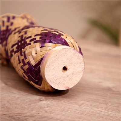 Вазочка плетёная, из бамбука 11х11х17 см