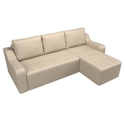 Угловой диван «Элида», правый угол, экокожа, цвет бежевый