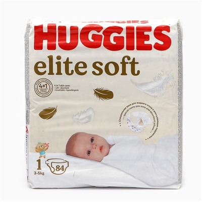 УЦЕНКА Подгузники "Huggies" Elite Soft 1, 3-5кг, 84 шт