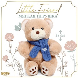 Мягкая игрушка "Little Friend", мишка с синим шарфом