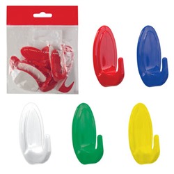 Крючки самоклеящиеся пластиковые Idea, цвет микс/белый ротанг, комплект 10 шт