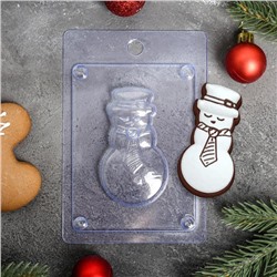 Форма для шоколада и конфет пластиковая «Снеговик», размер изделия 8×4,5 см, цвет прозрачный
