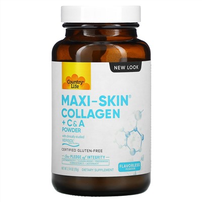 Country Life, Maxi-Skin Collagen + C & A Powder, 2.74 oz (78 g)