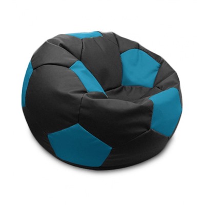 Кресло-мешок «Мяч», размер 70 см, см, искусственная кожа, чёрный, голубой